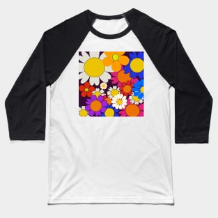 hippy daisy flower power design Baseball T-Shirt